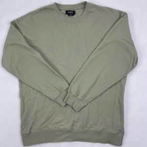 Mens Loose Fit Cotton On Garments Green Crew Neck Sweater Size Medium